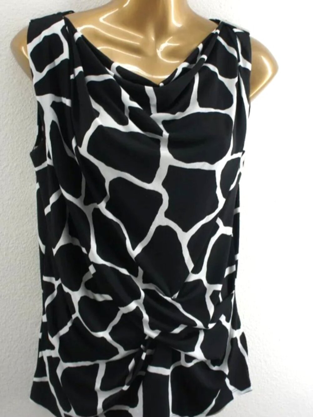 Michael Kors Giraffe Print Cowl Neck Top size S